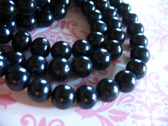 1/2 Strand, 7-8 Mm, Freshwater Pearls, Fresh Water Round Pearls, Cultured Pearls, Luxe Aa, Black Pearls, Great For Bridal Designs Rb 788