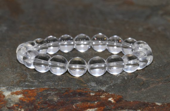 8mm Clear Crystal Quartz Stacking Bracelet, A Grade, Meditation Jewelry, Master Healer - Clarity-cleansing & Energizing For Other Gemstones