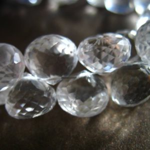 Shop Quartz Crystal Bead Shapes! 2-10 pcs / 9.5-11 mm, Clear CRYSTAL Quartz Onion Briolettes Bead, Luxe AAA / April Birthstone Gemstone  bridal brides weddings 1012 solo crc | Natural genuine other-shape Quartz beads for beading and jewelry making.  #jewelry #beads #beadedjewelry #diyjewelry #jewelrymaking #beadstore #beading #affiliate #ad