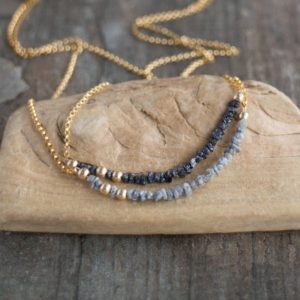 Raw Diamond Necklace, Black Diamond Necklace,Grey Diamond Necklace, Rough Cut Diamond Necklace, Diamond Jewelry, April Birthstone | Natural genuine Diamond necklaces. Buy crystal jewelry, handmade handcrafted artisan jewelry for women.  Unique handmade gift ideas. #jewelry #beadednecklaces #beadedjewelry #gift #shopping #handmadejewelry #fashion #style #product #necklaces #affiliate #ad