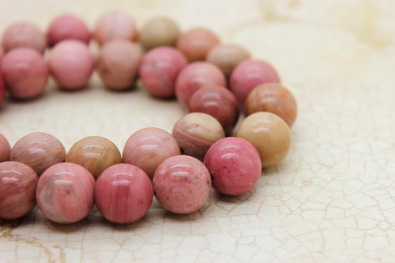 Rhodonite High Quality Smooth Polisehd Round Natural Gemstone Beads (4mm 6mm 8mm 10mm) - Pg288