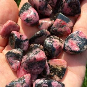Rhodonite Tumbled Stones – Multiple Sizes – Tumbled Pink Rhodonite Crystal – Polished Rhodonite Crystal – Rhodonite Gemstone | Natural genuine stones & crystals in various shapes & sizes. Buy raw cut, tumbled, or polished gemstones for making jewelry or crystal healing energy vibration raising reiki stones. #crystals #gemstones #crystalhealing #crystalsandgemstones #energyhealing #affiliate #ad