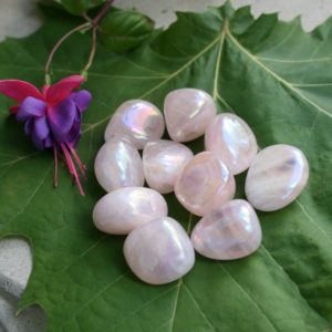 Shop Tumbled Rose Quartz Crystals & Pocket Stones! Aura Quartz, Rose Quartz Tumbled Stones, Tumbled Aura Quartz, ONE Tumbled Stone, ~ .80" to 1.20" each, 11 to 15 grams each. | Natural genuine stones & crystals in various shapes & sizes. Buy raw cut, tumbled, or polished gemstones for making jewelry or crystal healing energy vibration raising reiki stones. #crystals #gemstones #crystalhealing #crystalsandgemstones #energyhealing #affiliate #ad
