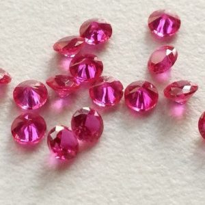 Shop Ruby Round Beads! 1.5mm Ruby Pink Cubic Zirconia, Loose Round Zircon, Sparkling CZ Diamonds, Diamond Cut Cz (100 Piece To 500 Piece Options) | Natural genuine round Ruby beads for beading and jewelry making.  #jewelry #beads #beadedjewelry #diyjewelry #jewelrymaking #beadstore #beading #affiliate #ad