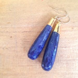 Shop Sapphire Earrings! Navy Blue Earrings – Sapphire Jewelry – September Birthstone Jewellery – Gold – Gemstone | Natural genuine Sapphire earrings. Buy crystal jewelry, handmade handcrafted artisan jewelry for women.  Unique handmade gift ideas. #jewelry #beadedearrings #beadedjewelry #gift #shopping #handmadejewelry #fashion #style #product #earrings #affiliate #ad
