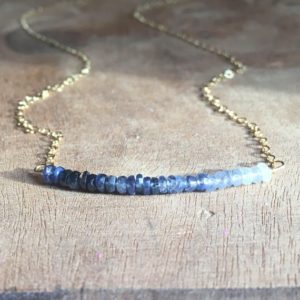 Sapphire Necklace – Raw Sapphire Necklace – Sapphire – September Birthstone Necklace – Sapphire Jewelry Gift For Wife  – Silver or Gold | Natural genuine Sapphire necklaces. Buy crystal jewelry, handmade handcrafted artisan jewelry for women.  Unique handmade gift ideas. #jewelry #beadednecklaces #beadedjewelry #gift #shopping #handmadejewelry #fashion #style #product #necklaces #affiliate #ad