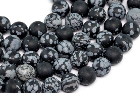 Matte Snowflake Obsidian Beads Grade Aaa Genuine Natural Gemstone Round Loose Beads 4mm 6mm 8mm Bulk Lot Options