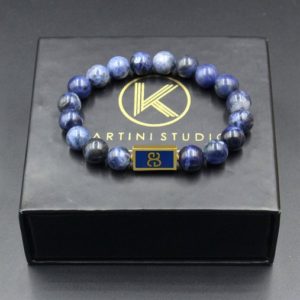 Shop Sodalite Jewelry! Dark Blue Agate and Sterling Silver Bracelet, Men's Bracelet, Bead Bracelet Man, Blue and Black Agate Bracelet, Agate Bracelet Men | Natural genuine Sodalite jewelry. Buy crystal jewelry, handmade handcrafted artisan jewelry for women.  Unique handmade gift ideas. #jewelry #beadedjewelry #beadedjewelry #gift #shopping #handmadejewelry #fashion #style #product #jewelry #affiliate #ad