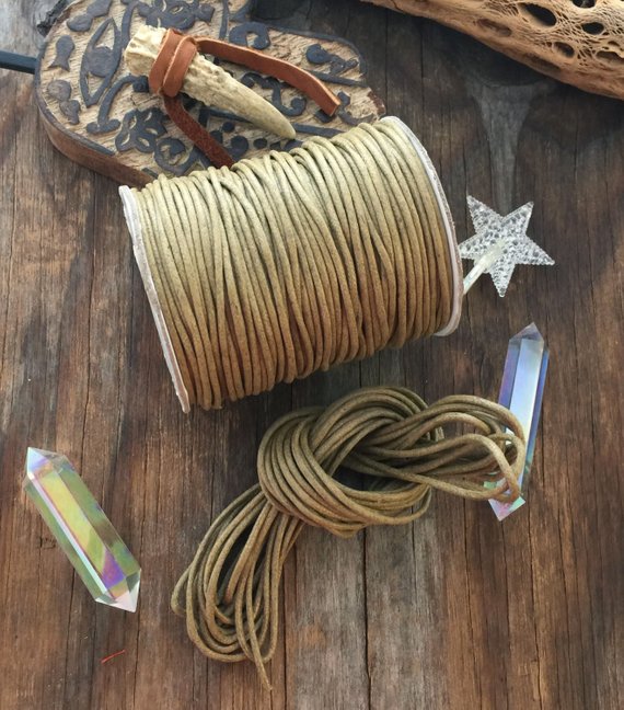 Wheat, 2.5mm Braided Cotton Cord, Bundle Of 25 Feet, Brown / Jewelry Cording, Thick Thread, Macrame, Diy, Jewelry Making Supplies