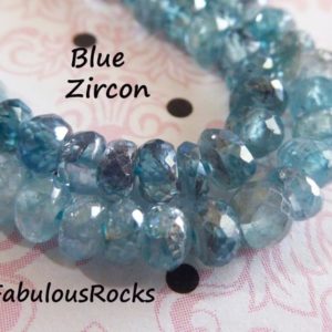 Blue ZIRCON Roundels Gemstones Loose Rondelle Beads, 3.5-4 mm, Faceted Zircon Gems Luxe AAA Natural Semiprecious Gem 34 | Natural genuine beads Zircon beads for beading and jewelry making.  #jewelry #beads #beadedjewelry #diyjewelry #jewelrymaking #beadstore #beading #affiliate #ad