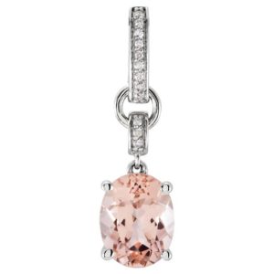 Shop Morganite Pendants! 14K White Gold Genuine Morganite and White Diamond Slide Drop Pendant, Morganite Pendant, Diamond Necklace, White Gold Jewelry, Gift for Her | Natural genuine Morganite pendants. Buy crystal jewelry, handmade handcrafted artisan jewelry for women.  Unique handmade gift ideas. #jewelry #beadedpendants #beadedjewelry #gift #shopping #handmadejewelry #fashion #style #product #pendants #affiliate #ad