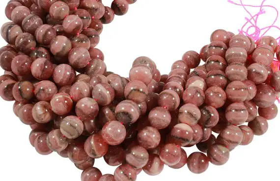15 1/2 In Strand 10 Mm Rhodochrosite Natural Round Smooth Gemstone Beads (rc100106)