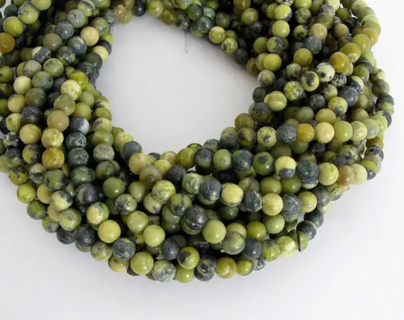 6mm Round Serpentine Beads, Round Gemstone Beads, Full Strand Serpentine, Ser201