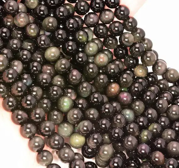 Rainbow Obsidian Gemstone Grade Aaa 6mm 8mm Round Loose Beads 15 Inch Full Strand Lot 1,2,6,12 And 50
