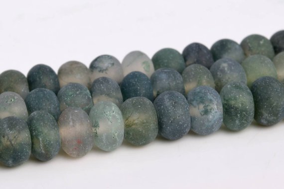 Matte Botanical Moss Agate Beads Grade Aaa Genuine Natural Gemstone Rondelle Loose Beads 6mm 8mm Bulk Lot Options