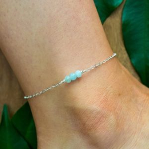 Shop Amazonite Bracelets! Amazonite ankle bracelet. Amazonite anklet. Handmade jewelry gift for her. Green gemstone anklet. Crystal anklet. Silver anklet. Gold anklet | Natural genuine Amazonite bracelets. Buy crystal jewelry, handmade handcrafted artisan jewelry for women.  Unique handmade gift ideas. #jewelry #beadedbracelets #beadedjewelry #gift #shopping #handmadejewelry #fashion #style #product #bracelets #affiliate #ad