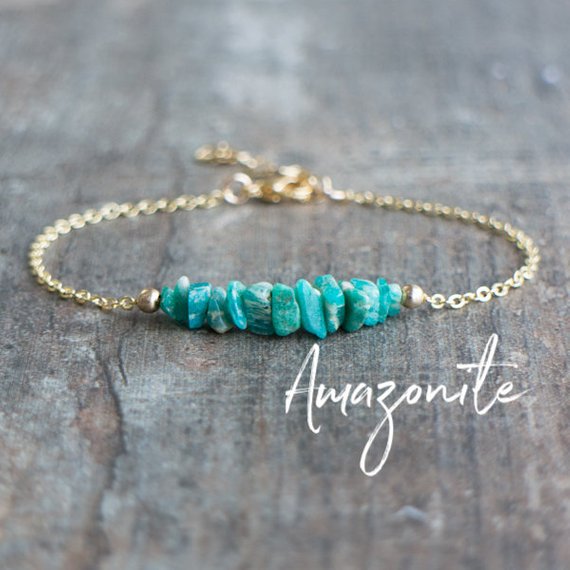 Raw Amazonite Bracelet, Stackable Crystal Bracelets For Women, Amazonite Jewelry, Gifts For Her