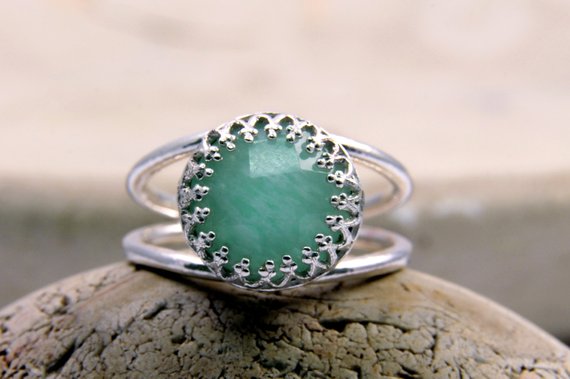 Amazonite Ring · Silver Ring · Gemstone Ring · Sky Blue Ring · Unique Rings · Delicate Ring · Mom Gifts · Bridesmaid Rings