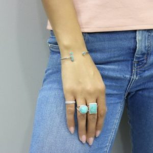 Amazonite Ring · Silver Rectangular Ring · Silver Cocktail Ring · Faceted Statement Ring · Gemstone Ring · Double Band Ring | Natural genuine Gemstone rings, simple unique handcrafted gemstone rings. #rings #jewelry #shopping #gift #handmade #fashion #style #affiliate #ad