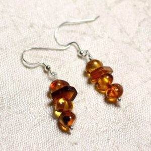 Shop Amber Earrings! Boucles oreilles argent 925 et Ambre naturelle 7-10mm | Natural genuine Amber earrings. Buy crystal jewelry, handmade handcrafted artisan jewelry for women.  Unique handmade gift ideas. #jewelry #beadedearrings #beadedjewelry #gift #shopping #handmadejewelry #fashion #style #product #earrings #affiliate #ad