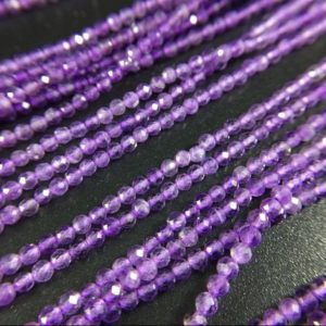 Shop Amethyst Faceted Beads! 3mm Faceted Amethyst Round Beads Micro Faceted Amethyst Quartz Beads Tiny Small Gemstone Beads Jewelry Beads 15.5" Full Strand | Natural genuine faceted Amethyst beads for beading and jewelry making.  #jewelry #beads #beadedjewelry #diyjewelry #jewelrymaking #beadstore #beading #affiliate #ad