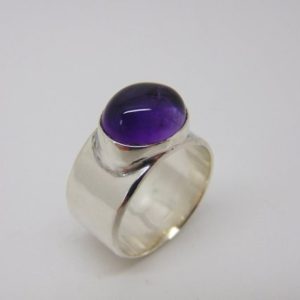 Shop Amethyst Rings! Sterling Silver Amethyst Ring – Amethyst Jewellery – Silver Jewellery – Purple Stone – Minimalist Jewellery  – US Size 7 – UK Size N | Natural genuine Amethyst rings, simple unique handcrafted gemstone rings. #rings #jewelry #shopping #gift #handmade #fashion #style #affiliate #ad
