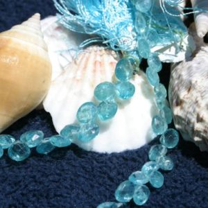 Shop Apatite Bead Shapes! Apatite Graduating Faceted Briolette Beads 9 In. Strand, Translucent Apatite, Natural Stone, Gemstone, Aqua Bead, Faceted Heart Briolette | Natural genuine other-shape Apatite beads for beading and jewelry making.  #jewelry #beads #beadedjewelry #diyjewelry #jewelrymaking #beadstore #beading #affiliate #ad