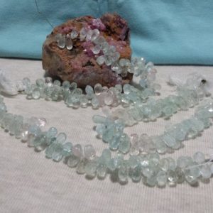 Multi Color Aquamarine Gemstone Faceted Teardrop Briolette Top-Drilled Beads Genuine Beryl Aquamarine Hand Faceted Full Strand | Natural genuine other-shape Gemstone beads for beading and jewelry making.  #jewelry #beads #beadedjewelry #diyjewelry #jewelrymaking #beadstore #beading #affiliate #ad