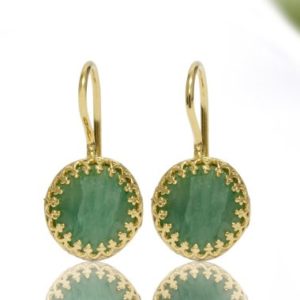 Shop Aventurine Jewelry! Green Aventurine Earrings · Green Earrings · Gemstone Earrings · Gold Earrings · Rose Gold Earrings · Faceted Earrings | Natural genuine Aventurine jewelry. Buy crystal jewelry, handmade handcrafted artisan jewelry for women.  Unique handmade gift ideas. #jewelry #beadedjewelry #beadedjewelry #gift #shopping #handmadejewelry #fashion #style #product #jewelry #affiliate #ad