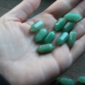 Shop Gemstone Points & Wands! Aventurine Small Double Terminated Carved Point M1 | Natural genuine stones & crystals in various shapes & sizes. Buy raw cut, tumbled, or polished gemstones for making jewelry or crystal healing energy vibration raising reiki stones. #crystals #gemstones #crystalhealing #crystalsandgemstones #energyhealing #affiliate #ad