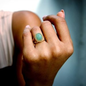 Green Aventurine Ring · Green Ring · Semiprecious Ring · Gemstone Ring · Oval Ring · Double Band Ring · Girlfriend Gift · Handmade Ring | Natural genuine Aventurine rings, simple unique handcrafted gemstone rings. #rings #jewelry #shopping #gift #handmade #fashion #style #affiliate #ad
