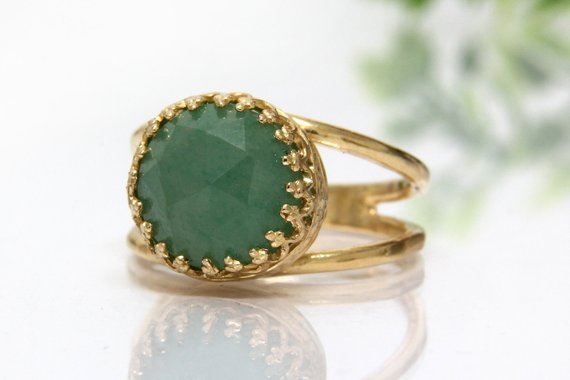 Aventurine Ring · Gold Ring · Green Stone Ring · Charm Ring · Gemstone Ring · Green Ring · Delicate Ring · Everyday Ring · Mother's Day Gift