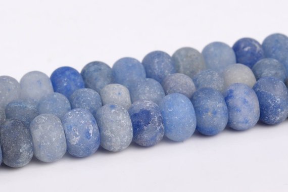 Matte Blue Aventurine Beads Grade Aaa Natural Gemstone Rondelle Loose Beads 6mm 8mm Bulk Lot Options