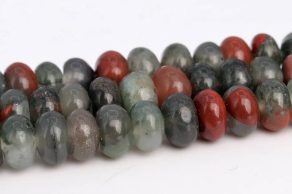 Blood Stone Beads Grade Aaa Genuine Natural Gemstone Rondelle Loose Beads 6mm 8mm Bulk Lot Options