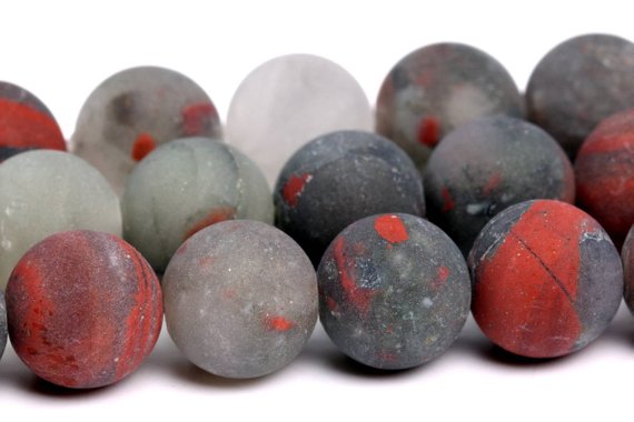 Matte Blood Stone Beads Grade A Genuine Natural Gemstone Round Loose Beads 4mm 6mm 8mm 10mm 16mm Bulk Lot Options