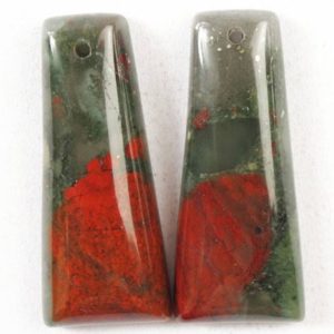 Bloodstone Beads in rounded trapezoid shape perfect for earrings | Natural genuine other-shape Bloodstone beads for beading and jewelry making.  #jewelry #beads #beadedjewelry #diyjewelry #jewelrymaking #beadstore #beading #affiliate #ad