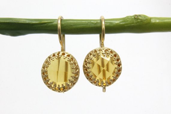 Citrine Earrings · Rose Gold Earrings · Everyday Earrings · Delicate Earrings · Rose Gold Fill Earrings · Citrine Jewelry · Post Earrings