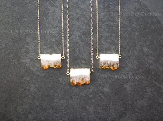 Citrine Necklace, Raw Citrine Necklace, Gold Citrine Necklace, Citrine Crystal Necklace, Crystal Necklace, Citrine Jewelry