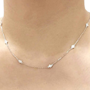 Shop Diamond Necklaces! 14K 1CT Diamond by the Yard Necklace / Diamond Necklace / Everyday Necklace / Simple Necklace / White Gold / Diamond Bezel Necklace | Natural genuine Diamond necklaces. Buy crystal jewelry, handmade handcrafted artisan jewelry for women.  Unique handmade gift ideas. #jewelry #beadednecklaces #beadedjewelry #gift #shopping #handmadejewelry #fashion #style #product #necklaces #affiliate #ad