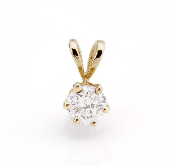 Diamond Pendant 0.30 Carats-yellow Gold Pendant 14k-gold Diamond Pendant-women Jewelry-anniversary Gift-birthday Present-graduation Present