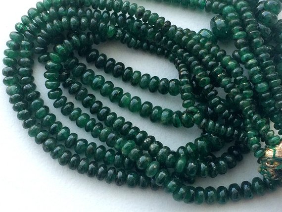 3mm - 6mm Emerald Plain Rondelle Beads, Emerald Plain Beads, Emerald Plain Beads For Jewelry, Original Emerald (10beads To 20beads Options)