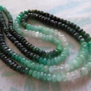 Shop Emerald Faceted Beads! Emerald Rondelles Beads, 3-3.5 mm, Shaded, Luxe AA, Faceted Gems Gemstones, May Birthstone tr e solo 35 | Natural genuine faceted Emerald beads for beading and jewelry making.  #jewelry #beads #beadedjewelry #diyjewelry #jewelrymaking #beadstore #beading #affiliate #ad