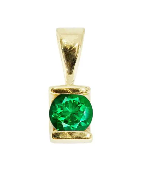 0.50 Ct Emerald Pendant-emerald Necklace-yellow Gold Pendant 14k-genuine Emerald Necklace-women Jewelry-for Here-gift Idea-birthday Gift