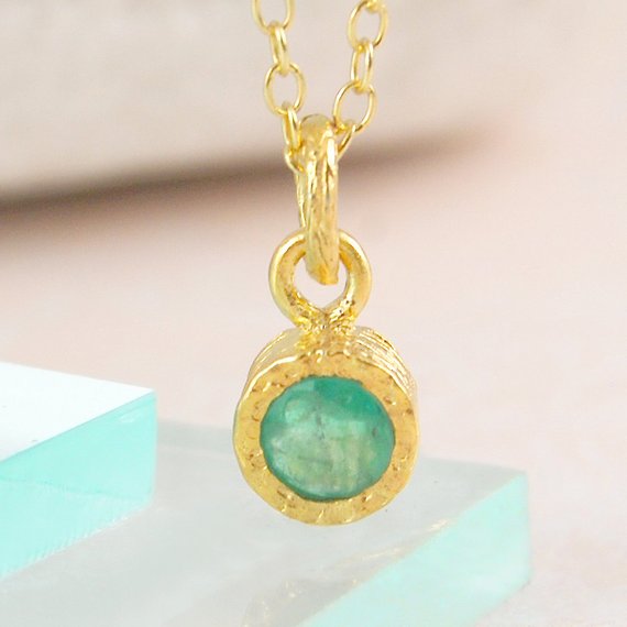 Emerald Gemstone Pendant Gold Birthstone Jewelry Emerald Jewelry Set Raw Emerald Earrings Emerald Necklace Sterling Silver Necklace