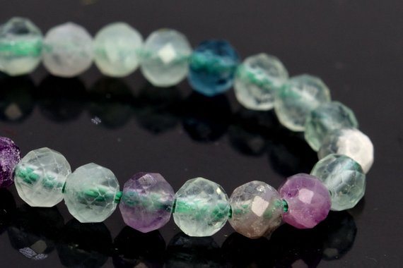 4mm Multicolor Fluorite Beads Aaa Genuine Natural Gemstone Half Strand Faceted Round Loose Beads 7.5" Bulk Lot 1,3,5,10,50 (106698h-088)