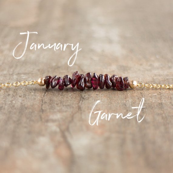 Garnet Necklace, January Birthstone Necklaces For Women, Raw Crystal Necklace, Gifts For Her
