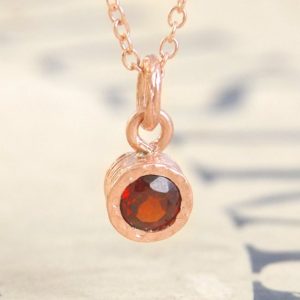 Garnet Rose Gold Sterling Silver Pendant Necklace Gemstone Necklace Birthstone Jewelry Anniversary Gifts Dainty Necklace | Natural genuine Array jewelry. Buy crystal jewelry, handmade handcrafted artisan jewelry for women.  Unique handmade gift ideas. #jewelry #beadedjewelry #beadedjewelry #gift #shopping #handmadejewelry #fashion #style #product #jewelry #affiliate #ad