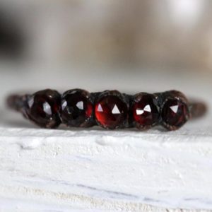 Shop Garnet Rings! Garnet Ring – January Birthstone Ring – Faceted Garnet Ring – Copper Birthstone Ring – Silver Stacking Birthstone Ring | Natural genuine Garnet rings, simple unique handcrafted gemstone rings. #rings #jewelry #shopping #gift #handmade #fashion #style #affiliate #ad