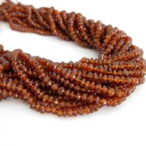 Shop Garnet Rondelle Beads! 4mm Hessonite Garent Smooth Rondelle Beads, 7 Inch Strand, Half Strand Orange Garnet Bead, Smooth Rondelle Burnt Orange Garnet Bead, Hess202 | Natural genuine rondelle Garnet beads for beading and jewelry making.  #jewelry #beads #beadedjewelry #diyjewelry #jewelrymaking #beadstore #beading #affiliate #ad