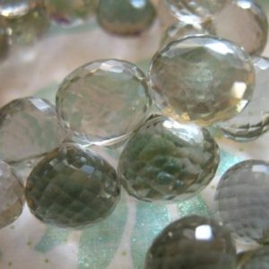 GREEN AMETHYST Onion Briolettes Beads / 2-20 pcs, 6-8 mm, Luxe AAA / Prasiolite Seafoam Green, Faceted brides bridal february solo tr 68 | Natural genuine other-shape Green Amethyst beads for beading and jewelry making.  #jewelry #beads #beadedjewelry #diyjewelry #jewelrymaking #beadstore #beading #affiliate #ad